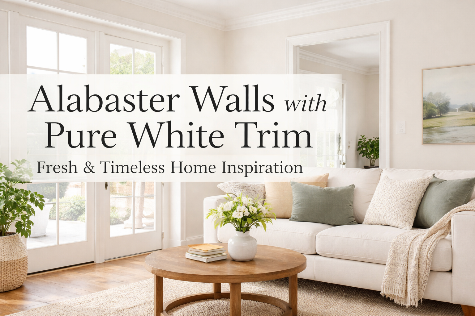 Alabaster Walls with Pure White Trim: SW 7008 Alabaster &amp; SW 7005 Pure ...