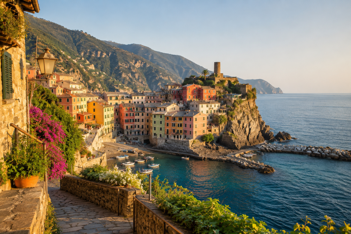 Colorful coastal village in Italy