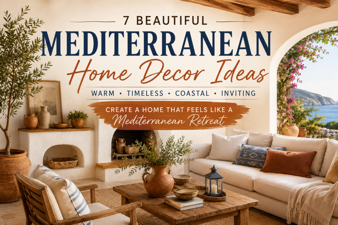 Mediterranean home decor with warm coastal interior design