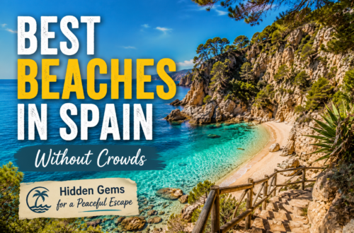 Hidden beach in Spain with turquoise water and dramatic coastal cliffs