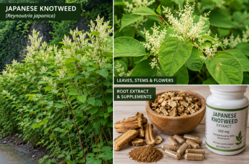 Japanese knotweed plant with root extract supplement