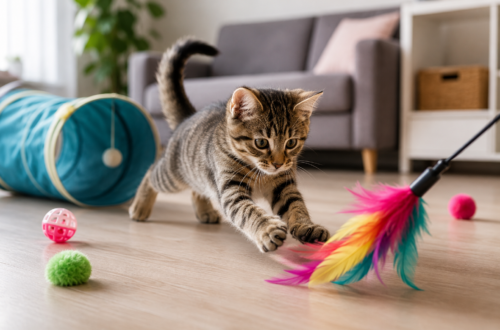 Best Cat Toys for Indoor Cats with interactive feather wand.