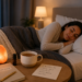 Healthy Sleep Habits with a peaceful nighttime bedroom and relaxing bedtime routine.