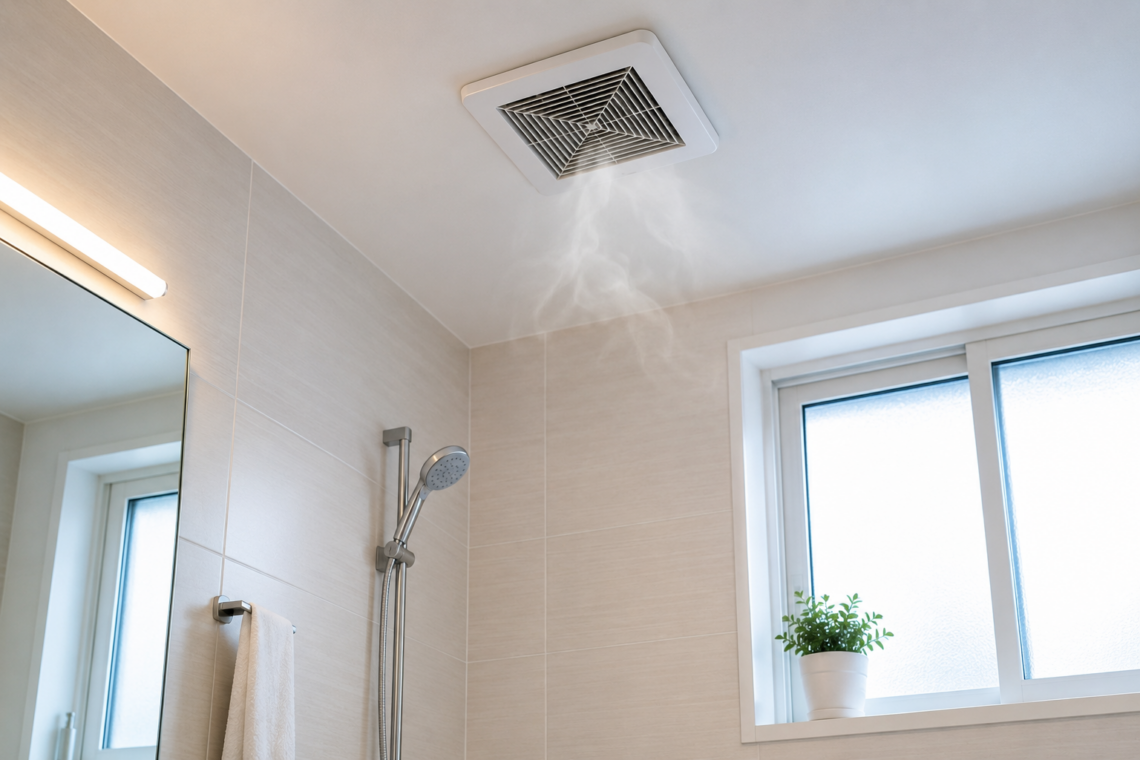 Prevent black mold with proper bathroom ventilation